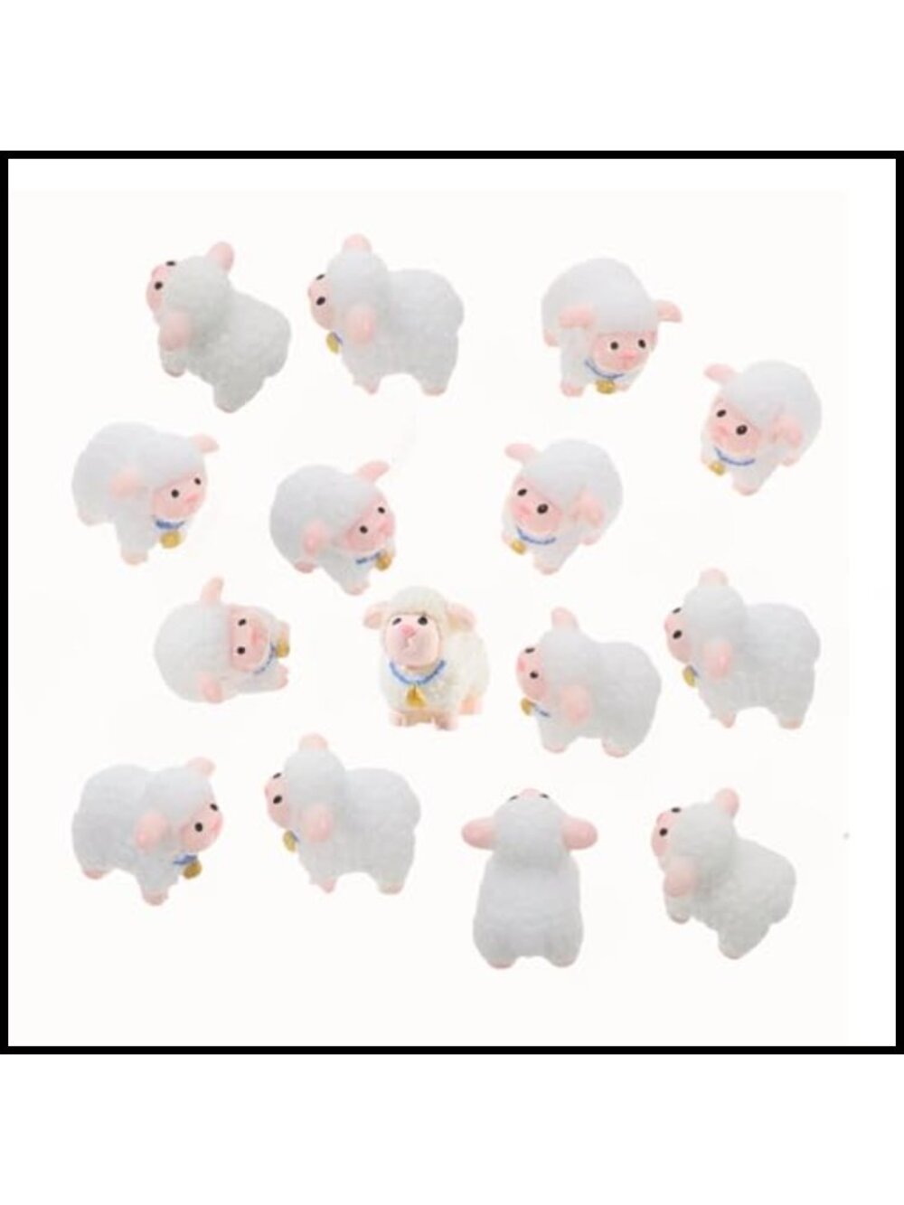 Mini Sheep Goat Resin Figurine 15-Piece Set Succulent Terrarium Decor